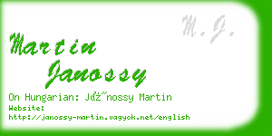 martin janossy business card